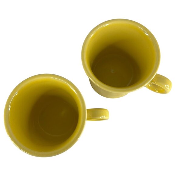 2 Fiesta Yellow Sunflower Ceramic Coffee Mugs O Ring Handle Cup 8 Ounce Unused - Picture 5 of 9
